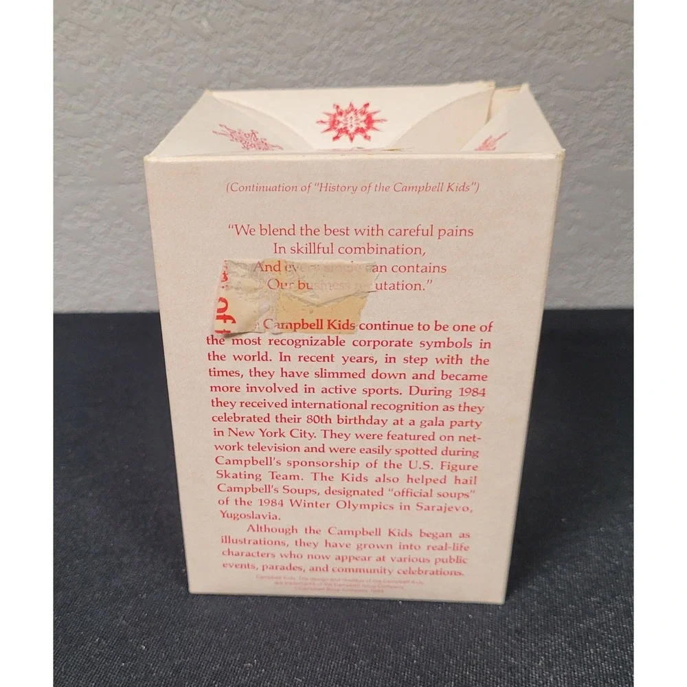 Vintage 1984 Campbell's Kids Collector's Edition Christmas Glass Ball Ornament